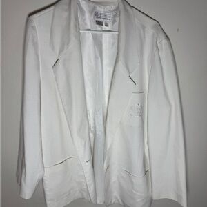 White Blazer with Embroidered Detail